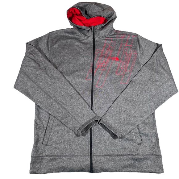 The North Face Other - The North Face Grey/Red Full Zip Hooded Sweatshirt Hoodie Men's Size Large